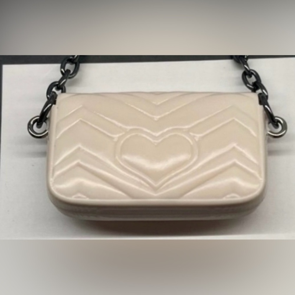 Luxury Style Mini Handbag Keychain White Purse Charm Gift Box - Picture 3 of 6